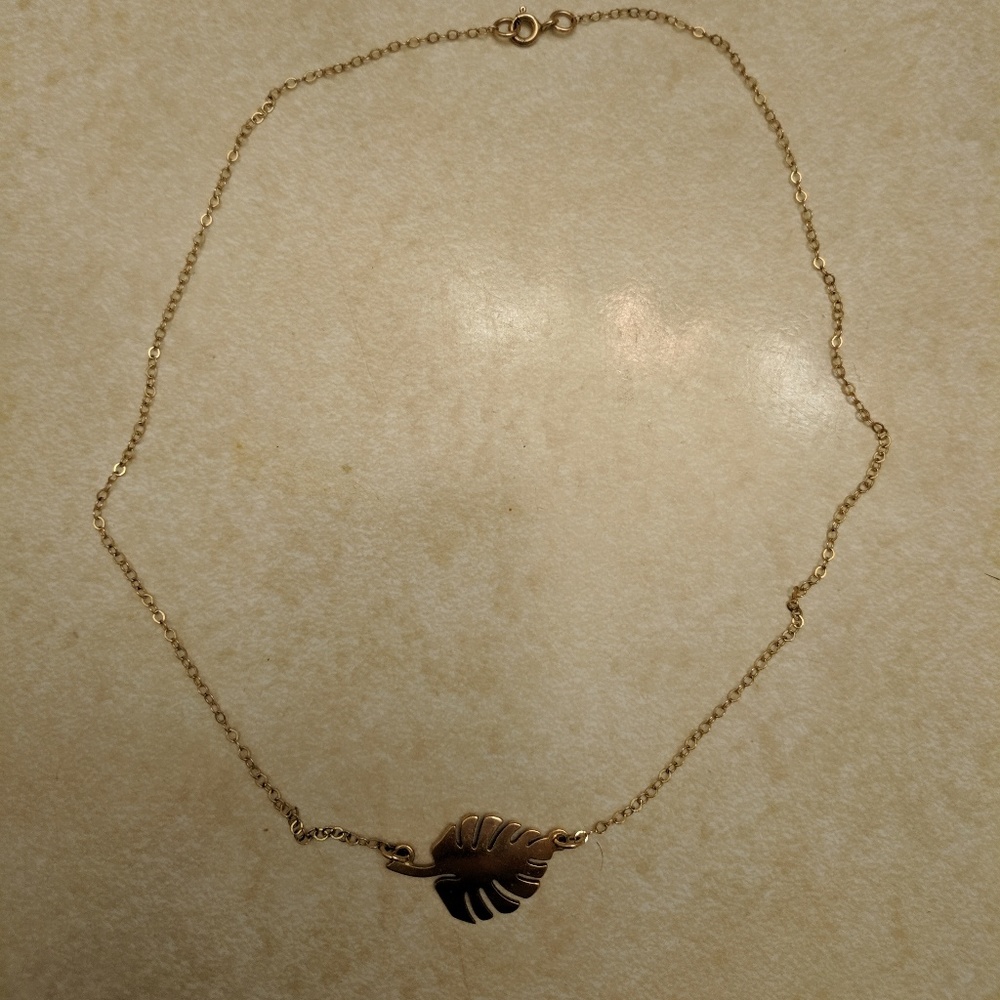 Rebekah Gough Monstera Leaf Necklace